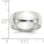 14k White Gold 8mm Lightweight Half Round Wedding Band