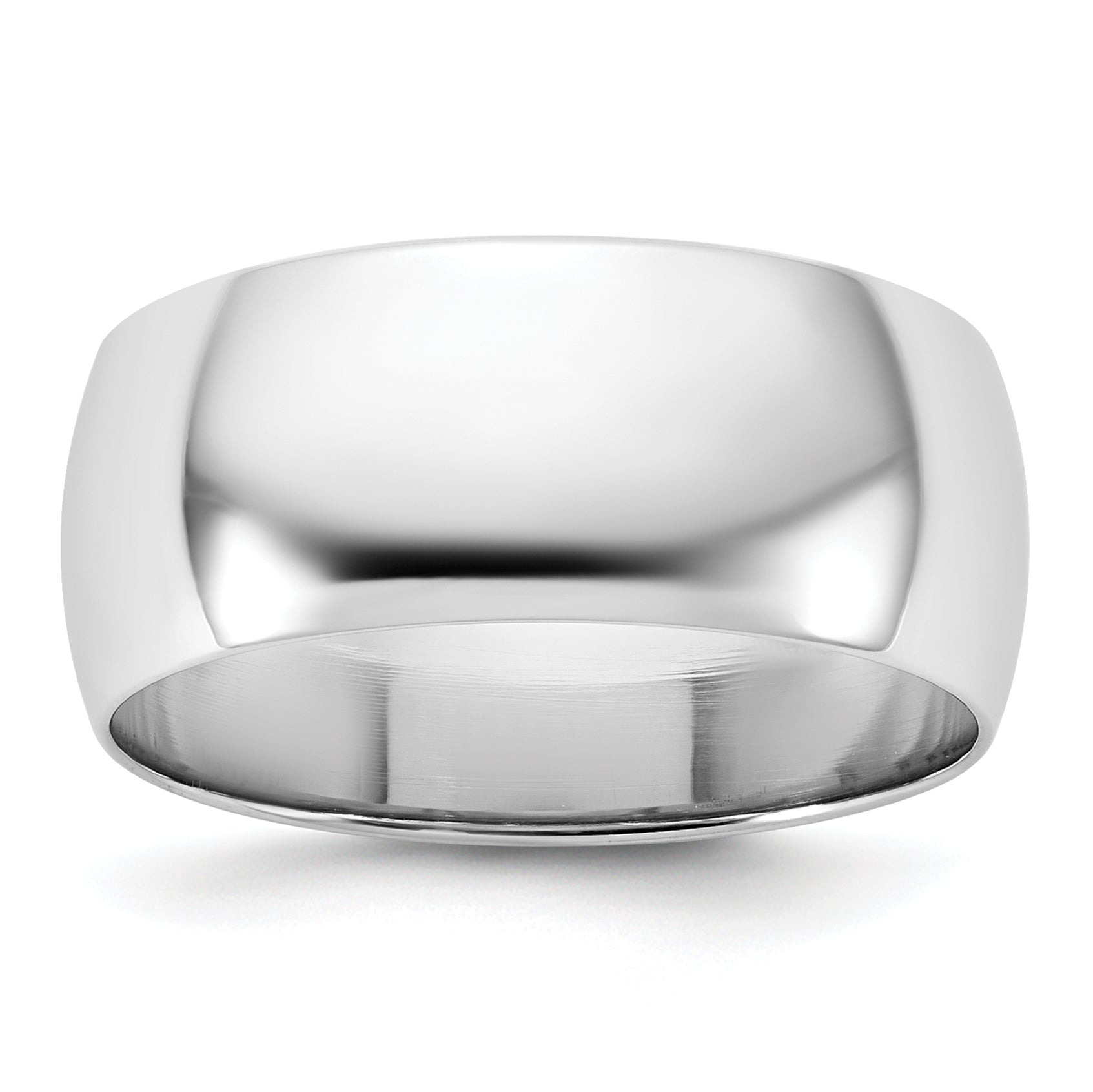 14k White Gold 8mm Lightweight Half Round Wedding Band