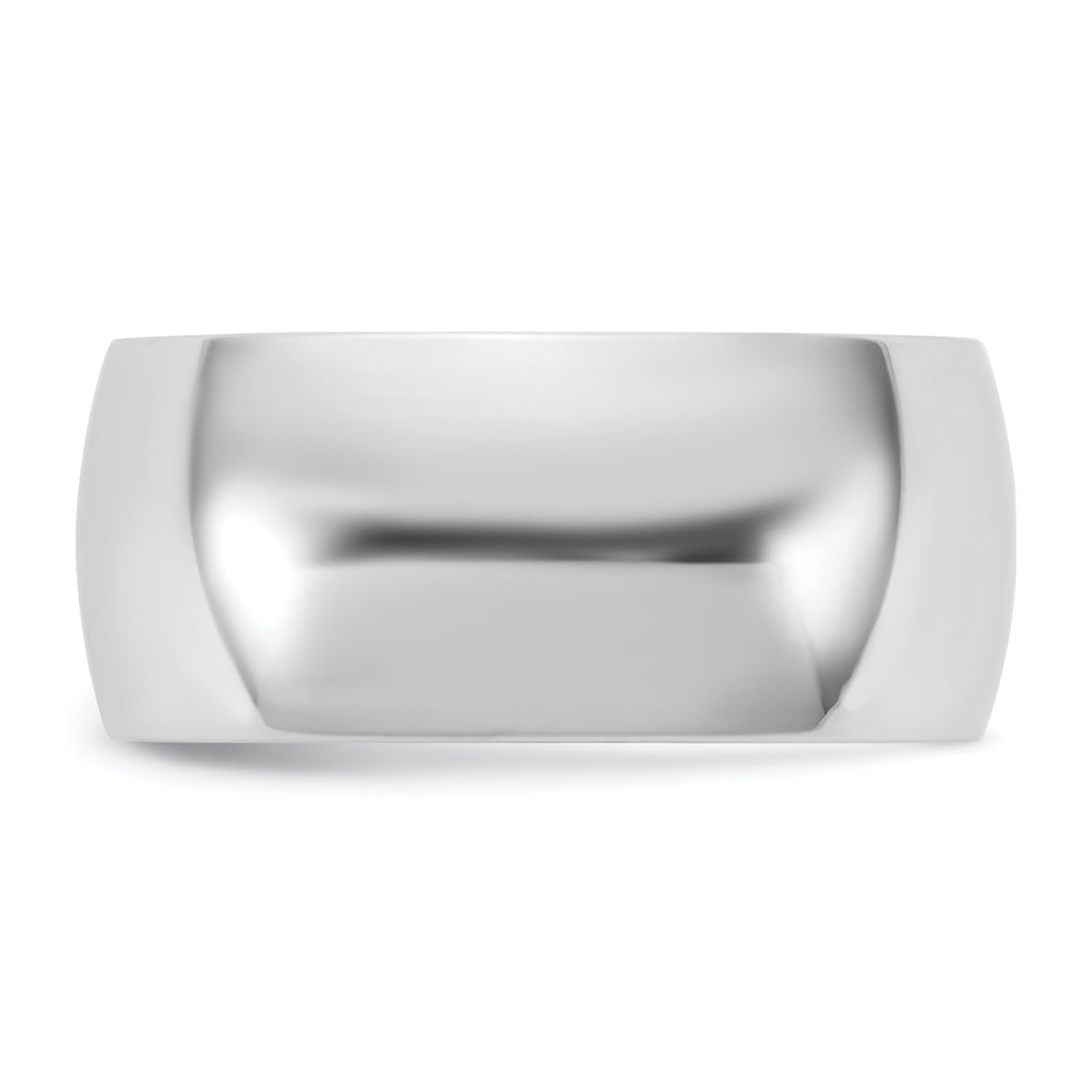 10K White Gold Half-Round Wedding Band 8.5mm