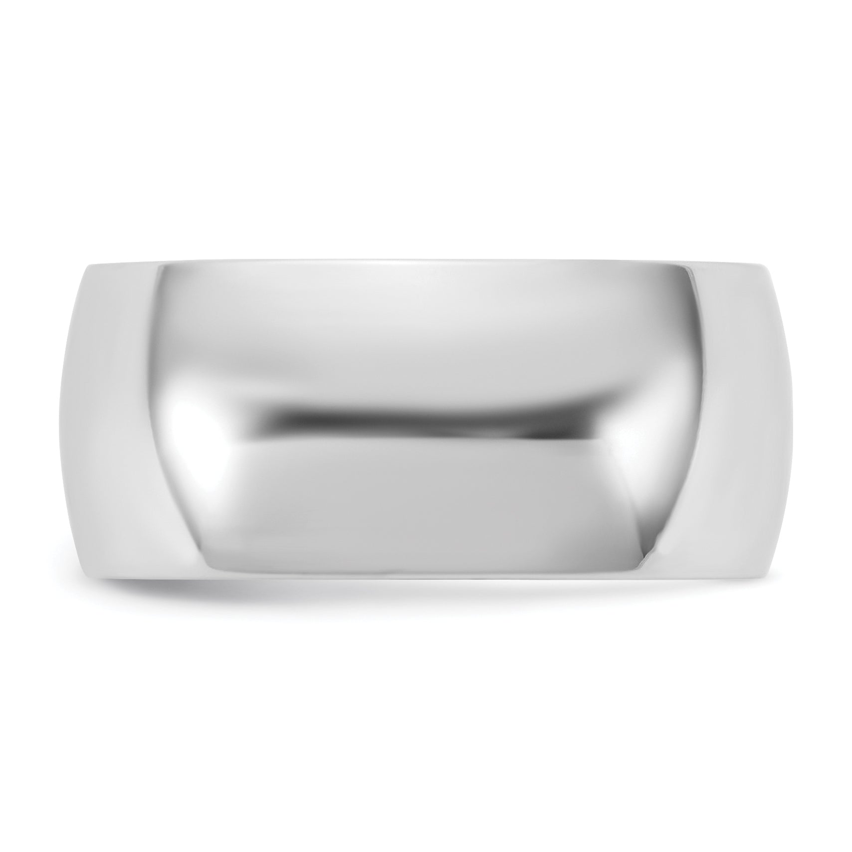 10K White Gold Half-Round Wedding Band 8.5mm