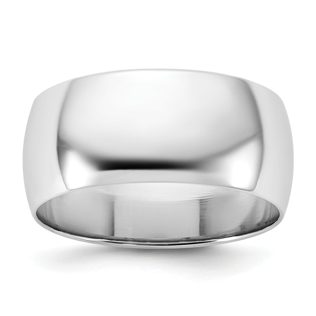 10K White Gold Half-Round Wedding Band 8.5mm