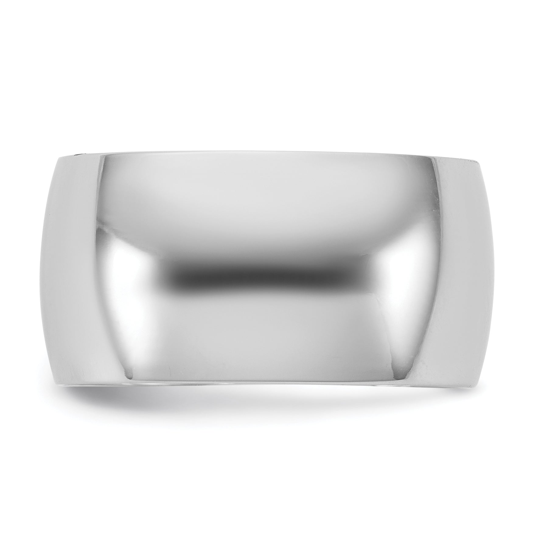 10.0mm 10K White Gold Lightweight Half Round Wedding Band - Sophia Jewelers