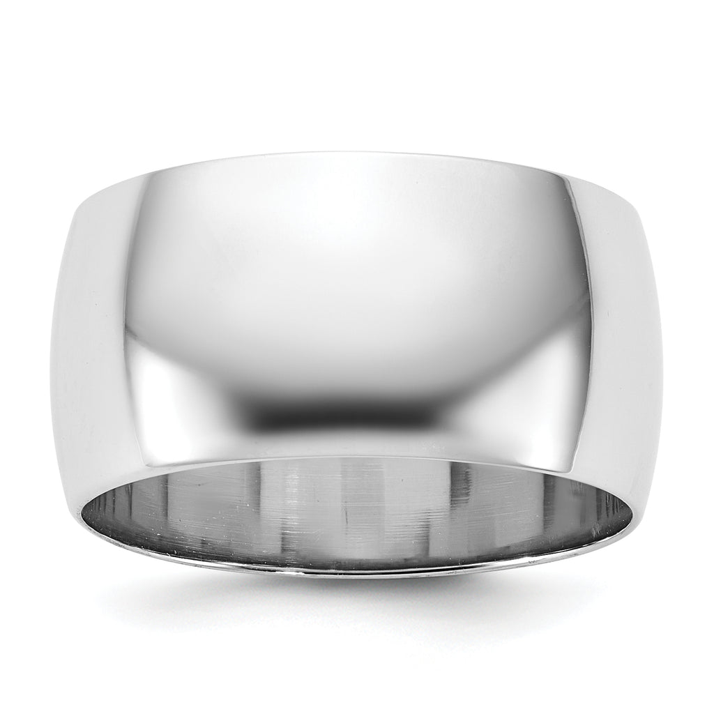 10.0mm 10K White Gold Lightweight Half Round Wedding Band - Sophia Jewelers