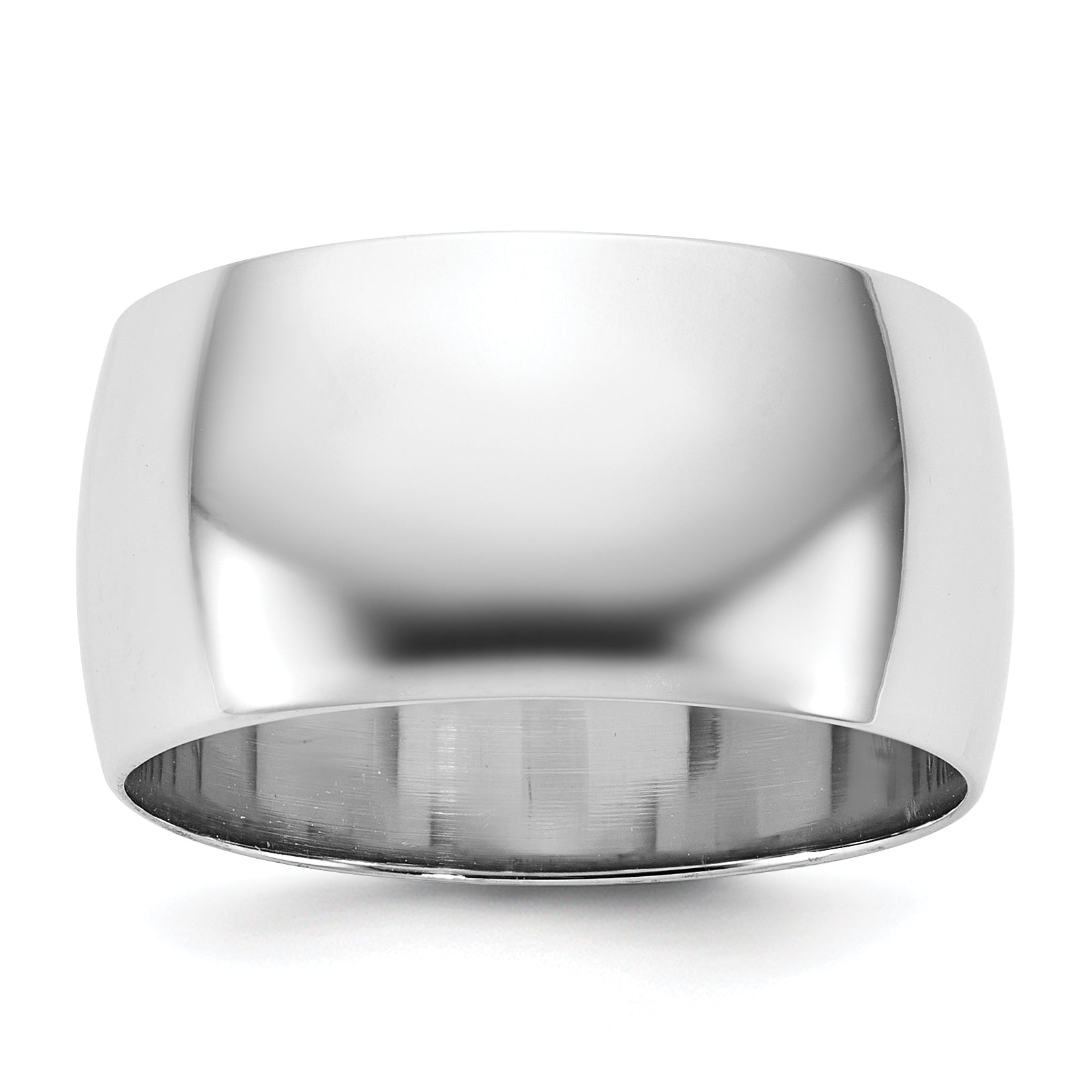 10.0mm 10K White Gold Lightweight Half Round Wedding Band - Sophia Jewelers