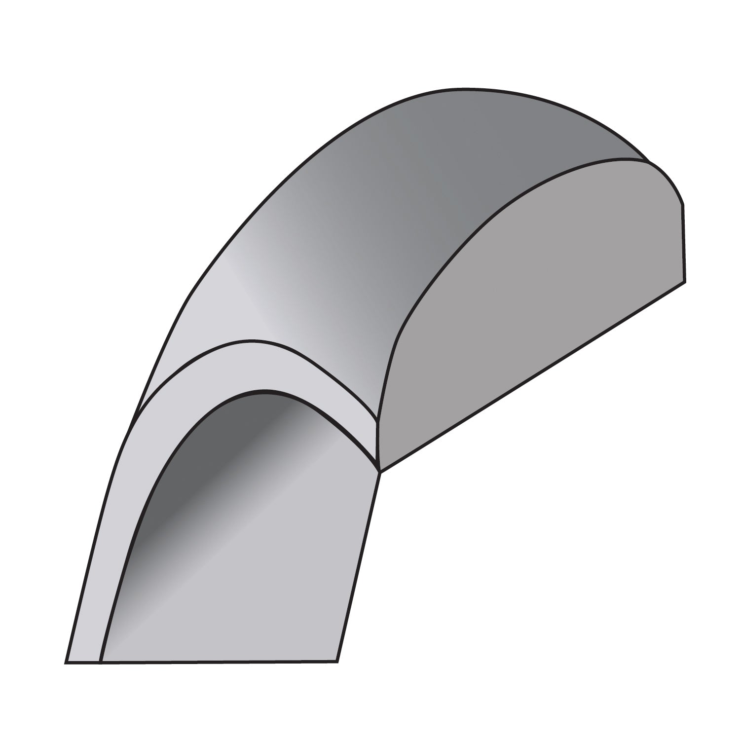 Sterling Silver 2mm Half Round Size 4 Band