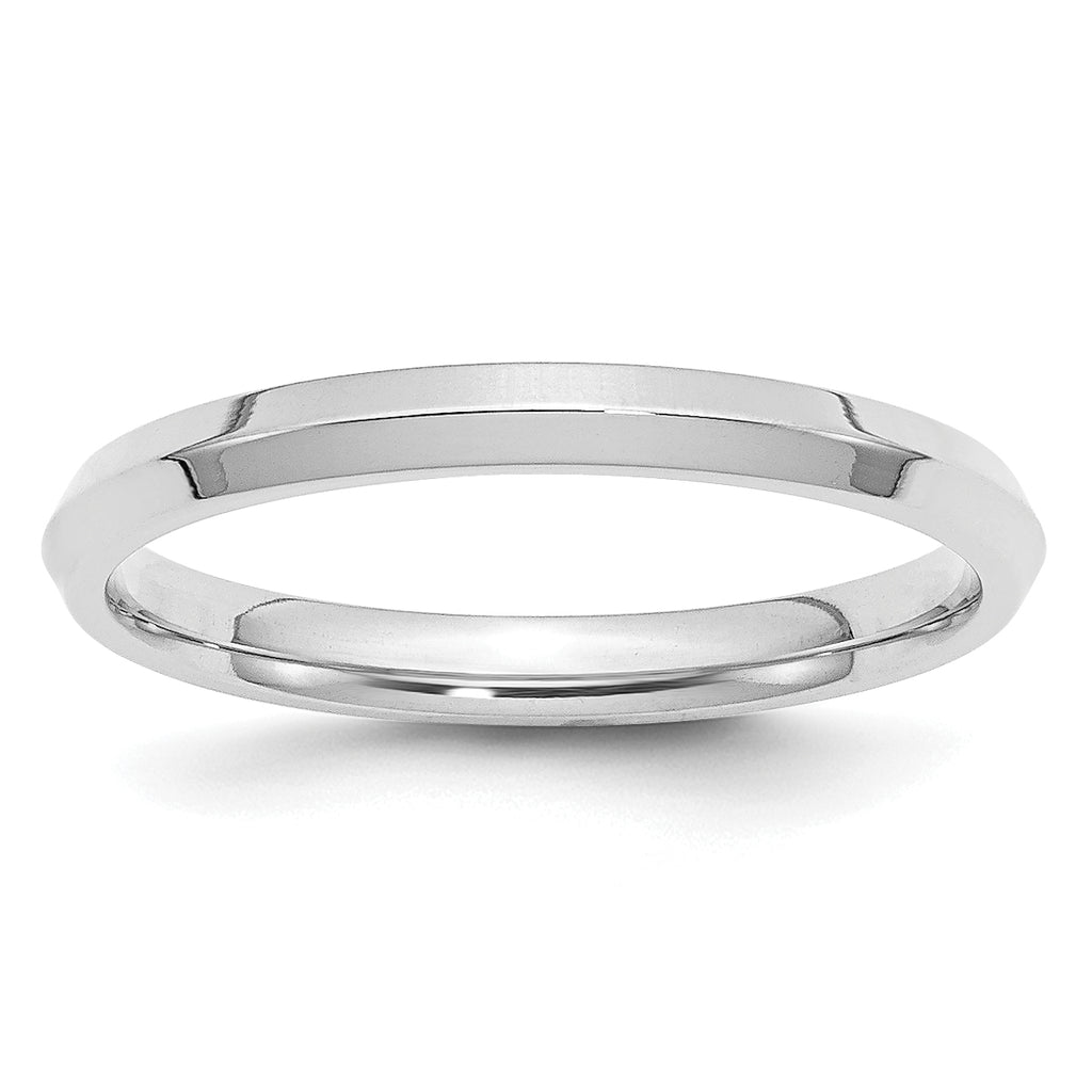 2.5mm 10K White Gold Knife Edge Comfort Fit Wedding Band - Sophia Jewelers