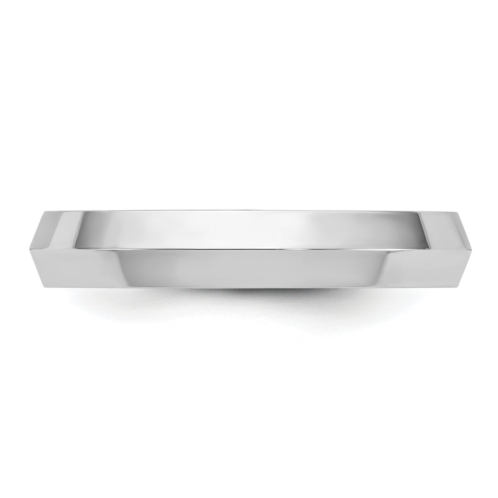 4.0mm 10K White Gold Knife Edge Comfort Fit Wedding Band - Sophia Jewelers