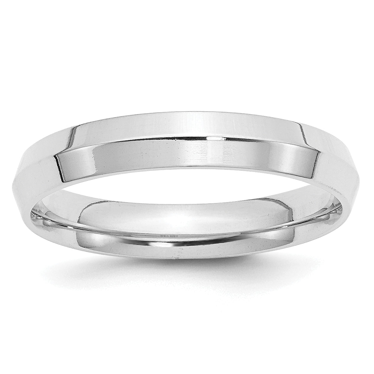 4.0mm 10K White Gold Knife Edge Comfort Fit Wedding Band - Sophia Jewelers