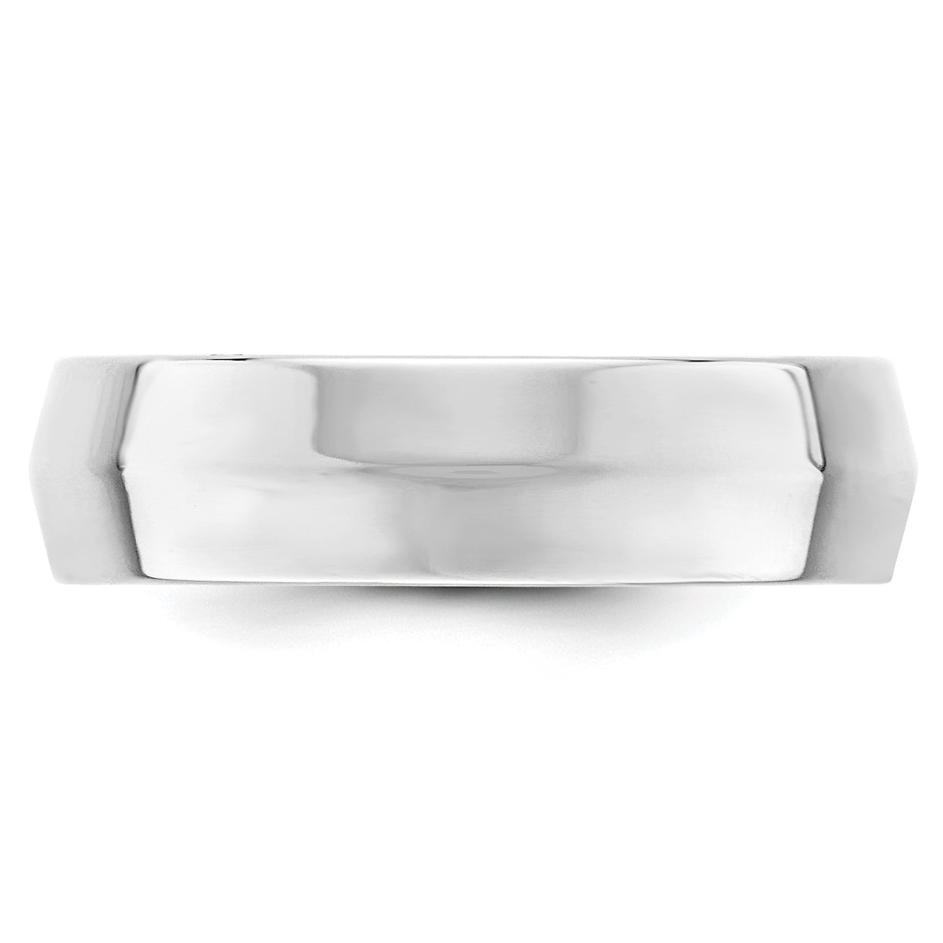 14k White Gold 6mm Knife Edge Comfort Fit Wedding Band
