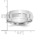 6.0mm 10K White Gold Knife Edge Comfort Fit Wedding Band - Sophia Jewelers