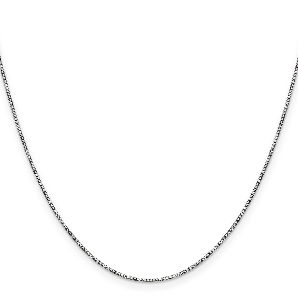 14K White Gold 7 inch .9mm Box with Lobster Clasp Bracelet