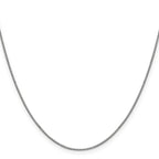 14K White Gold 7 inch .9mm Box with Lobster Clasp Bracelet
