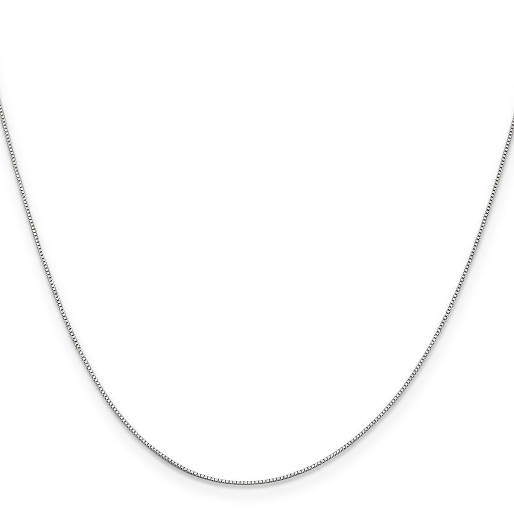 14K White Gold 30 inch .5mm Box with Spring Ring Clasp Chain