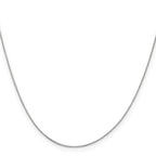 14K White Gold 30 inch .5mm Box with Spring Ring Clasp Chain