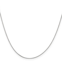 14K White Gold 30 inch .5mm Box with Spring Ring Clasp Chain