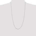 14K White Gold 28 inch .5mm Box with Spring Ring Clasp Chain