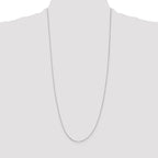 14K White Gold 30 inch .5mm Box with Spring Ring Clasp Chain