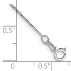14K White Gold 10 inch .5mm Box with Spring Ring Clasp Anklet