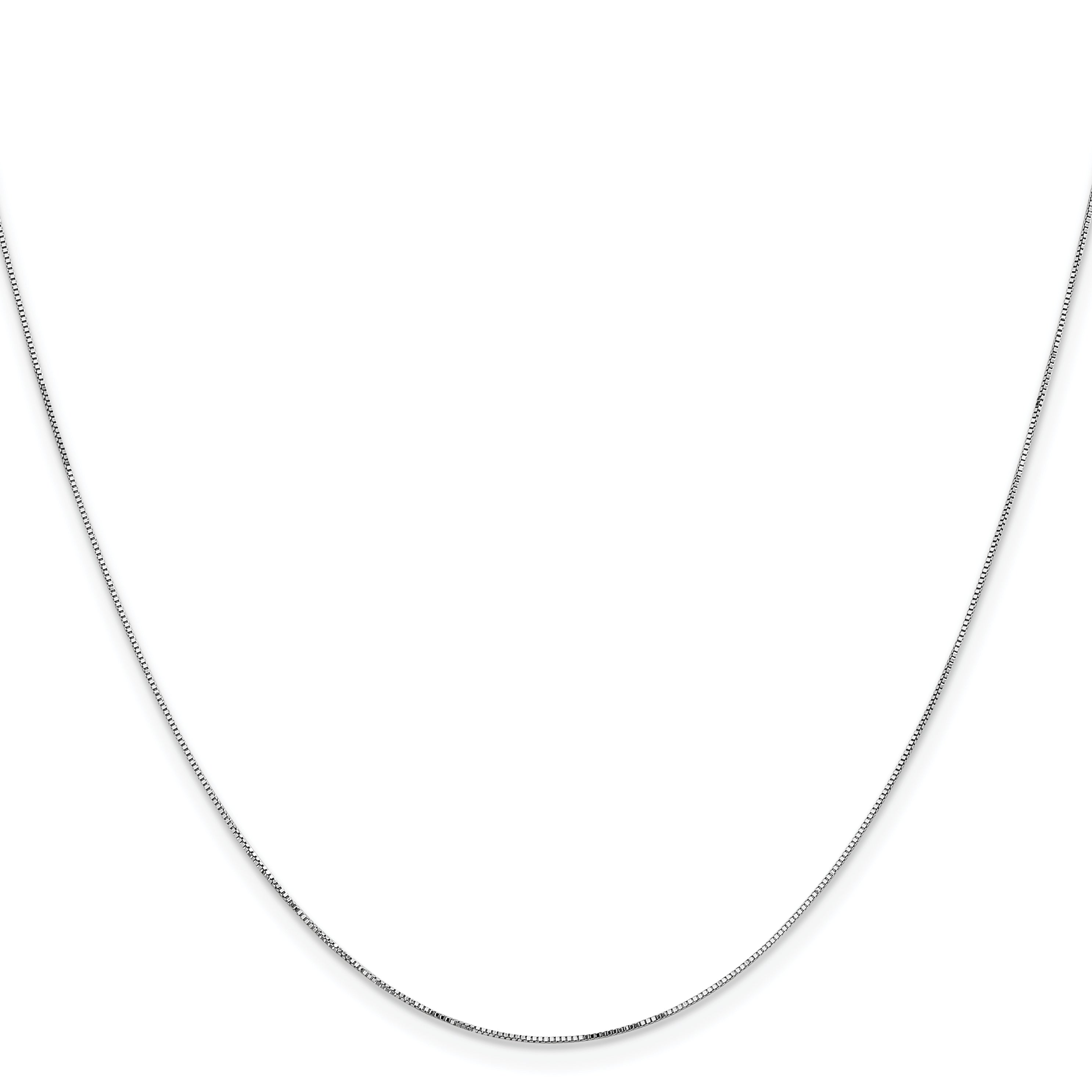 Box Chain Necklace in 14K White Gold, 0.5mm Secondary image