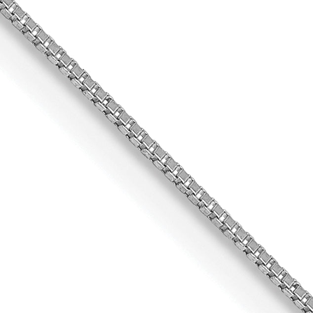 14K White Gold 30 inch .5mm Box with Lobster Clasp Chain