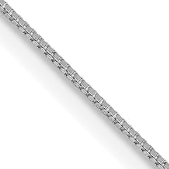 14K White Gold 30 inch .5mm Box with Spring Ring Clasp Chain