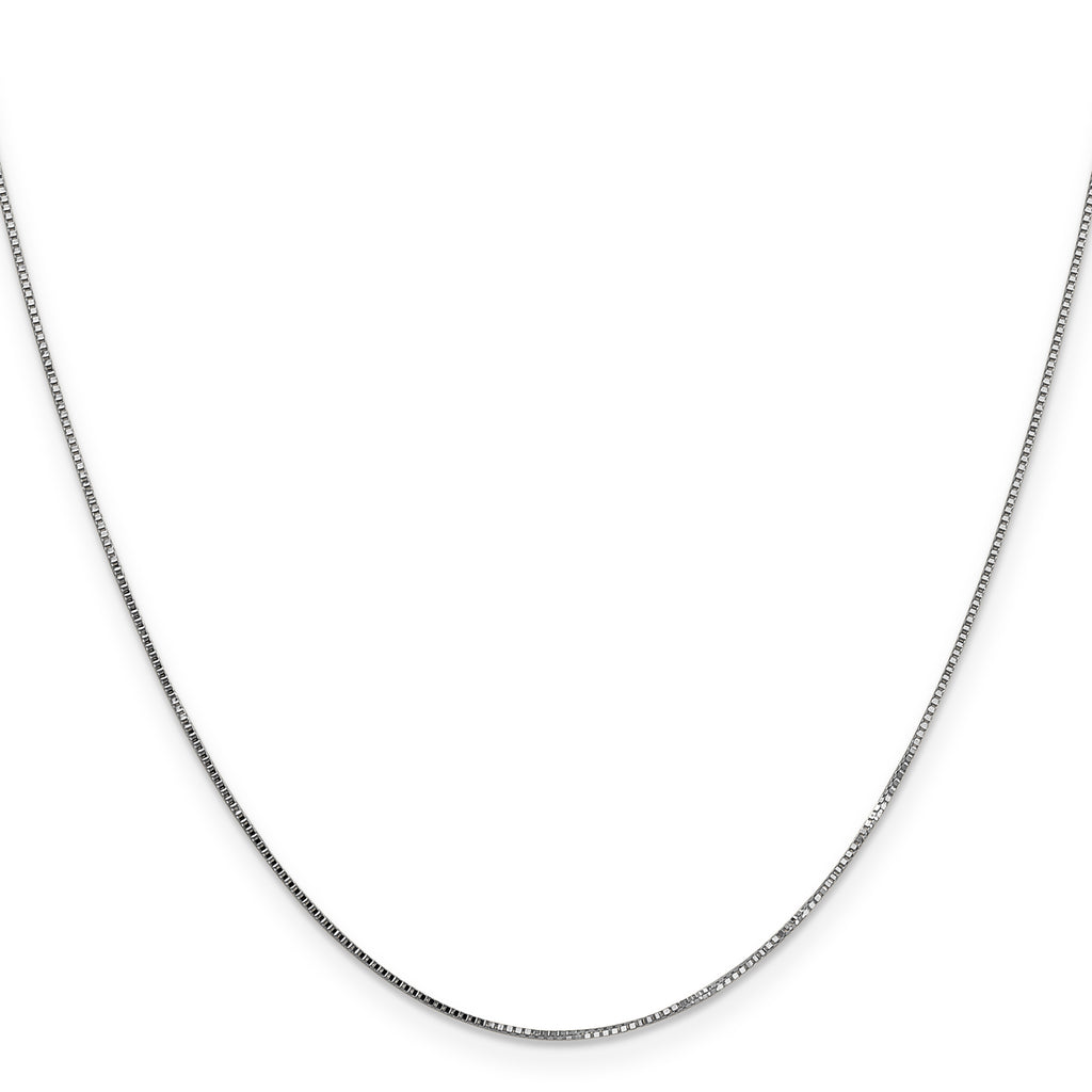14K White Gold Solid Box Chain Necklace 0.7mm