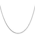 14K White Gold Solid Box Chain Necklace 0.7mm