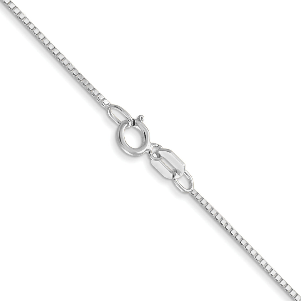14K White Gold Solid Box Chain Necklace 0.7mm