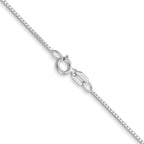 14K White Gold Solid Box Chain Necklace 0.7mm