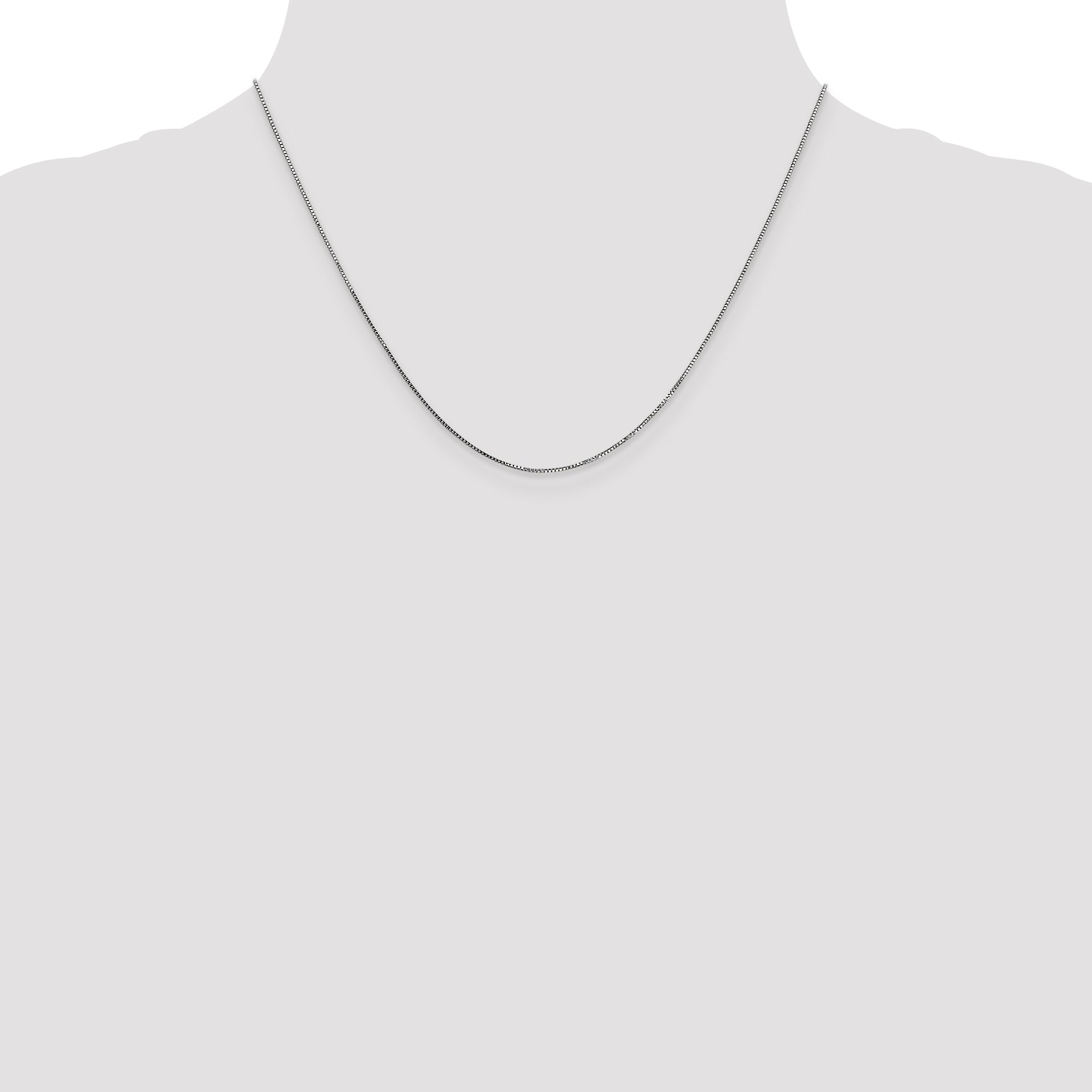 14K White Gold 16 inch .7mm Box with Spring Ring Clasp Chain