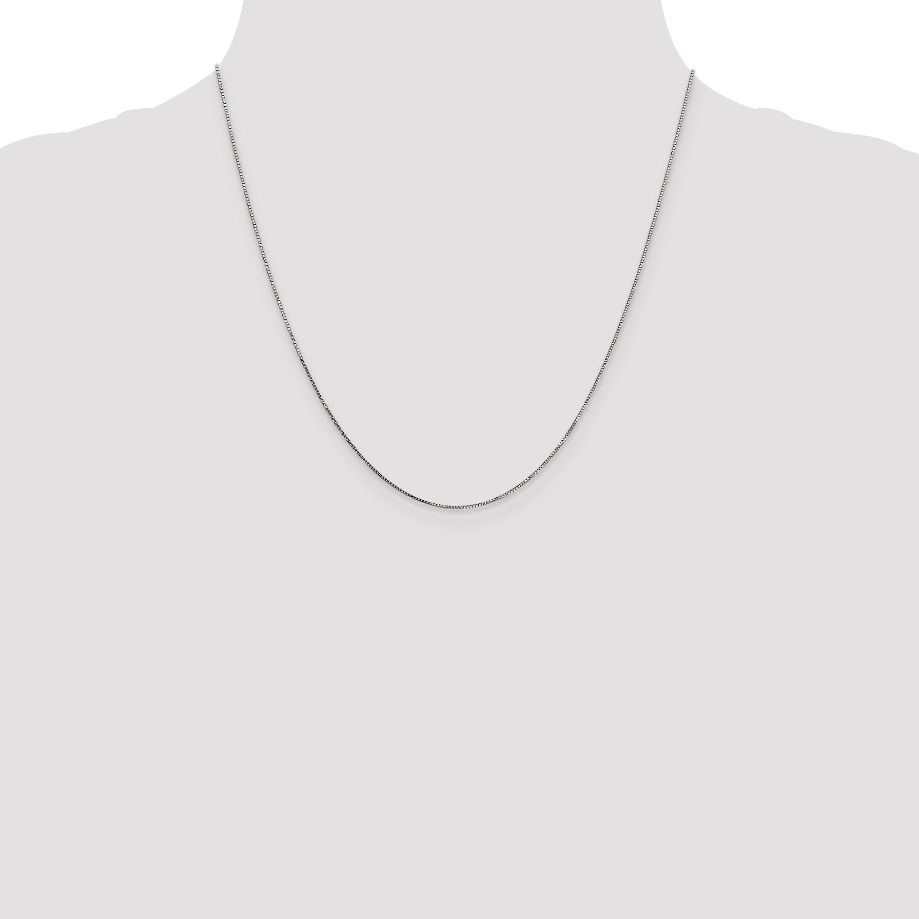 14K White Gold 16 inch .7mm Box with Spring Ring Clasp Chain