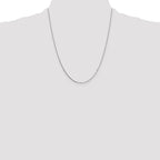 14K White Gold 22 inch .7mm Box with Spring Ring Clasp Chain
