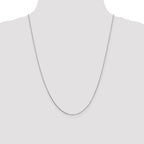 14K White Gold 24 inch .7mm Box with Spring Ring Clasp Chain