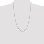 14K White Gold 26 inch .7mm Box with Spring Ring Clasp Chain