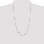 14K White Gold 28 inch .7mm Box with Spring Ring Clasp Chain