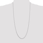 14K White Gold 30 inch .7mm Box with Spring Ring Clasp Chain