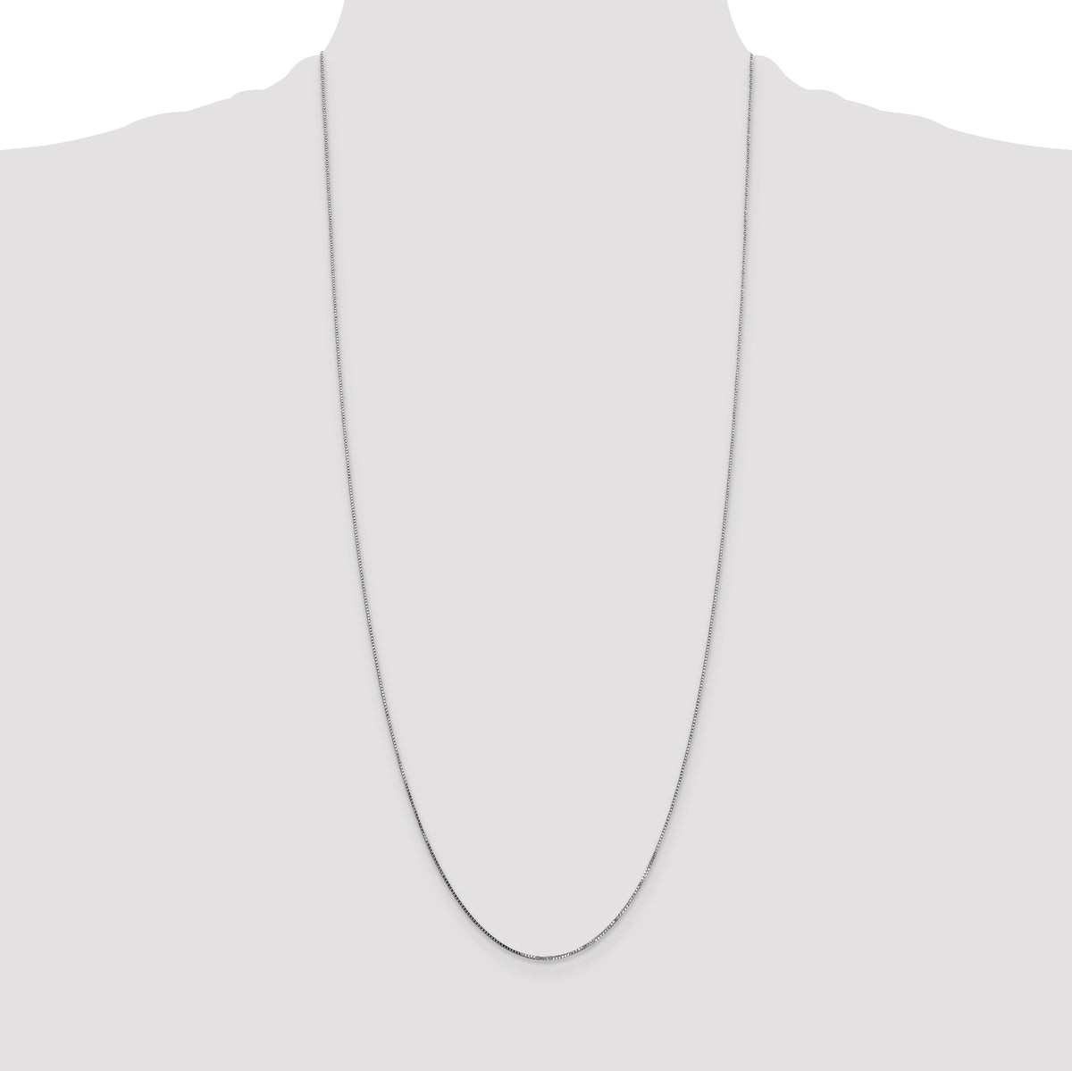 14K White Gold 30 inch .7mm Box with Spring Ring Clasp Chain
