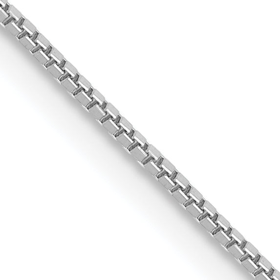 14K White Gold Solid Box Chain Necklace 0.7mm
