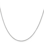 14K White Gold Solid Box Chain Necklace 0.7mm