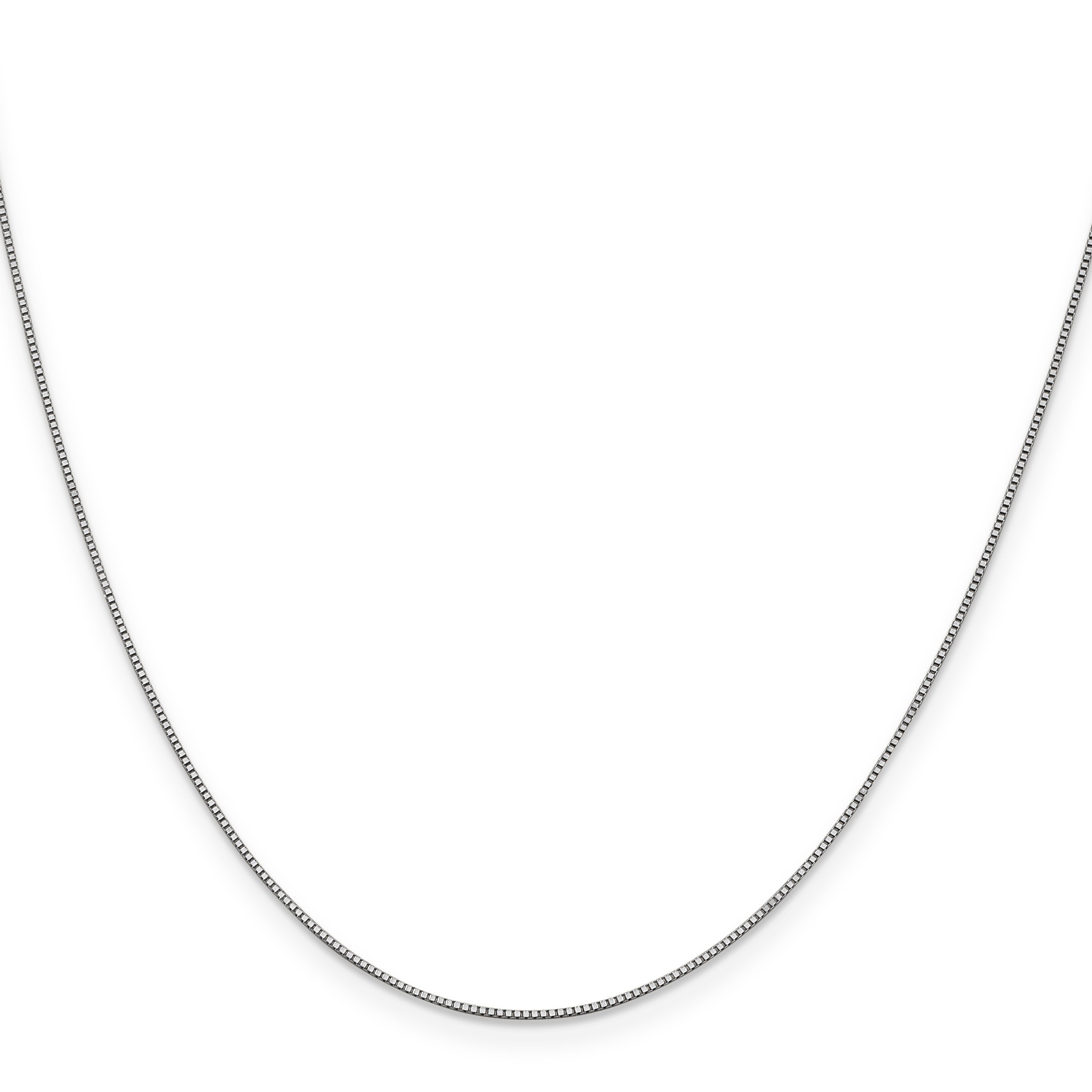14K White Gold Solid Box Chain Necklace 0.7mm