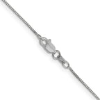 14K White Gold Solid Box Chain Necklace 0.7mm