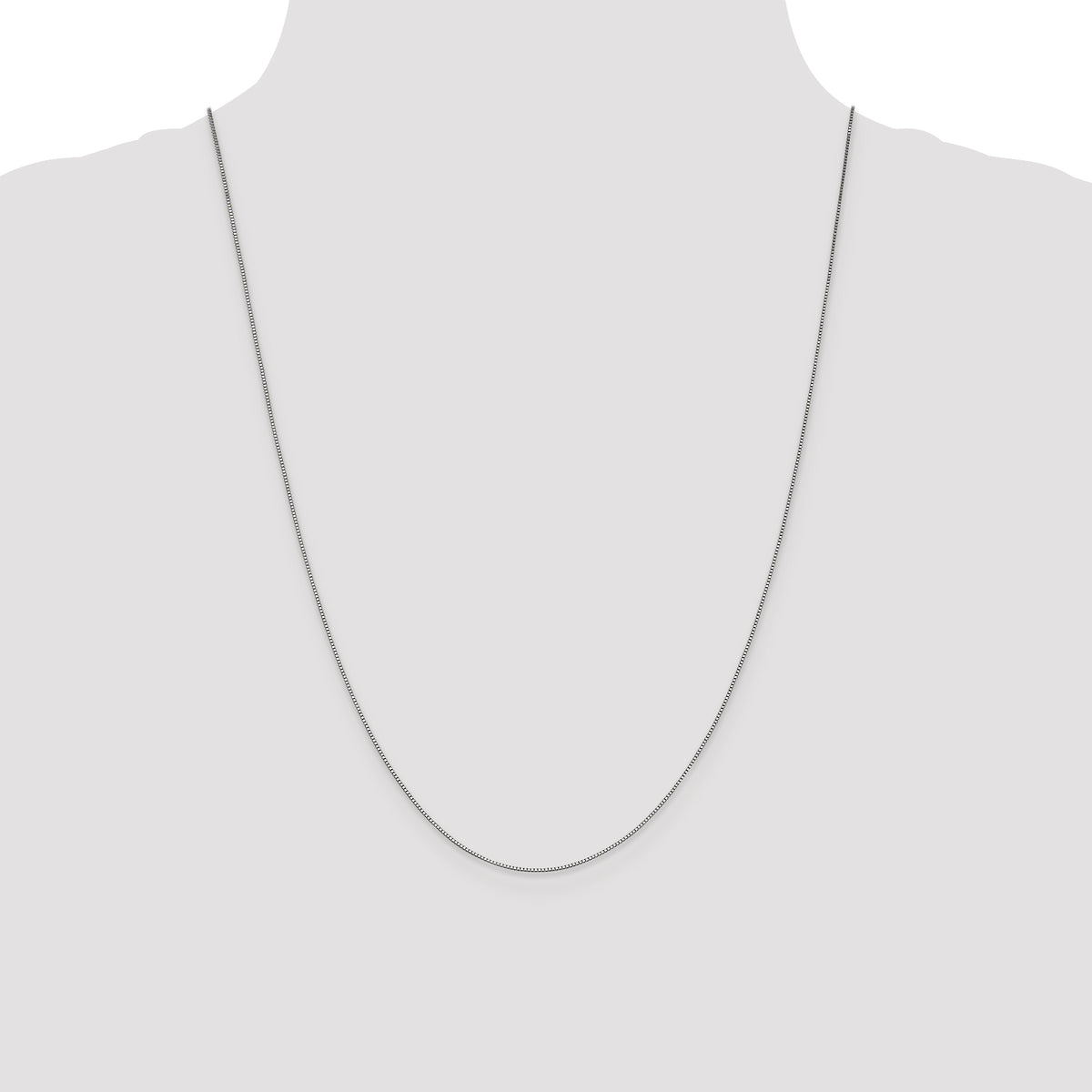 14K White Gold 24 inch .7mm Box with Lobster Clasp Chain