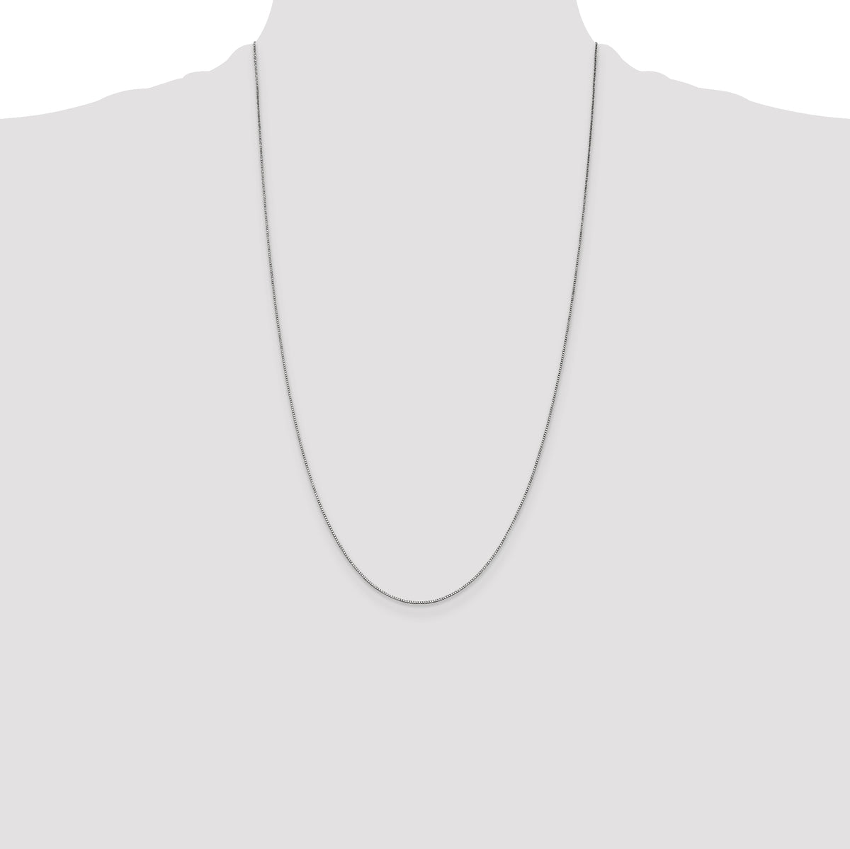 14K White Gold 26 inch .7mm Box with Lobster Clasp Chain