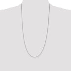 14K White Gold 28 inch .7mm Box with Lobster Clasp Chain