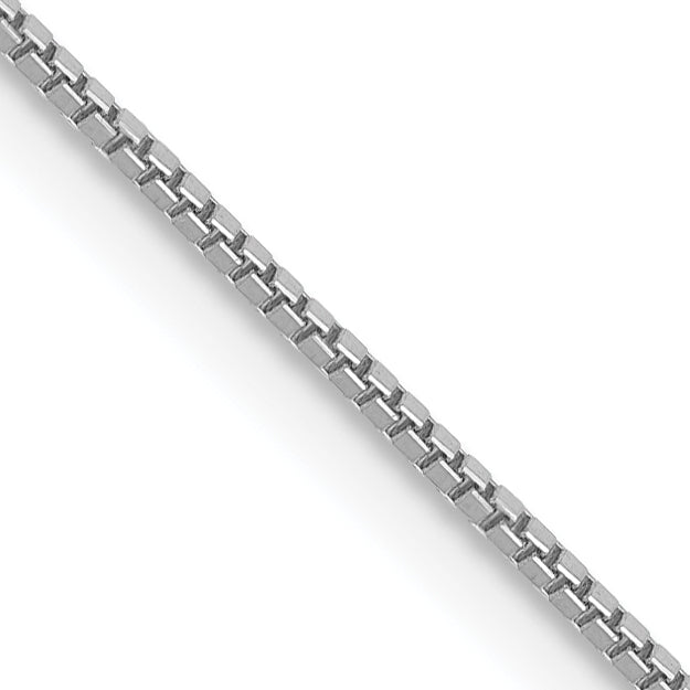 14K White Gold Solid Box Chain Necklace 0.7mm Main image