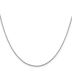 14K White Gold Solid Box Chain Necklace 0.95mm