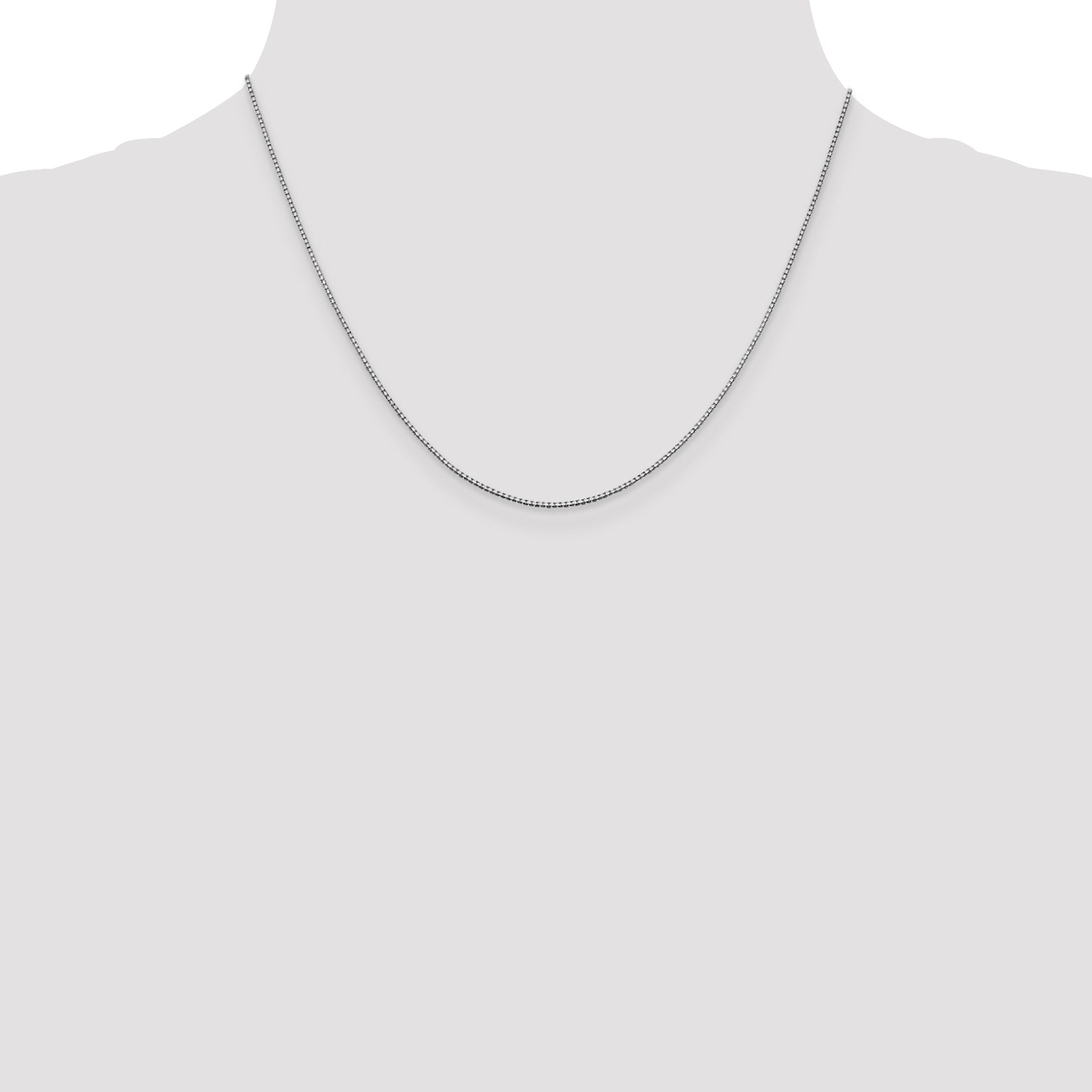 14K White Gold 18 inch .95mm Box with Lobster Clasp Chain