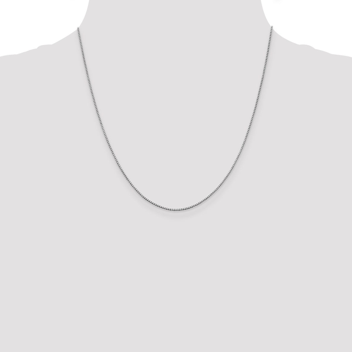 14K White Gold 20 inch .95mm Box with Lobster Clasp Chain