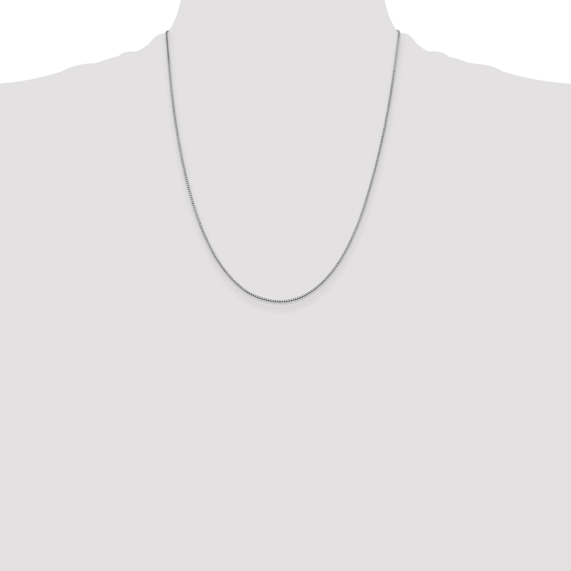 14K White Gold 22 inch .95mm Box with Lobster Clasp Chain