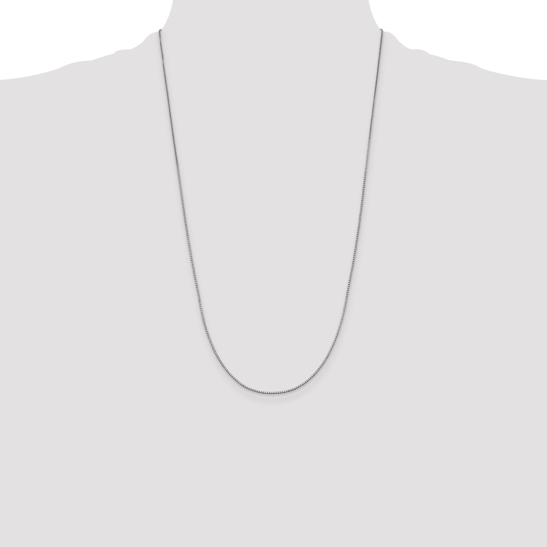 14K White Gold 26 inch .95mm Box with Lobster Clasp Chain